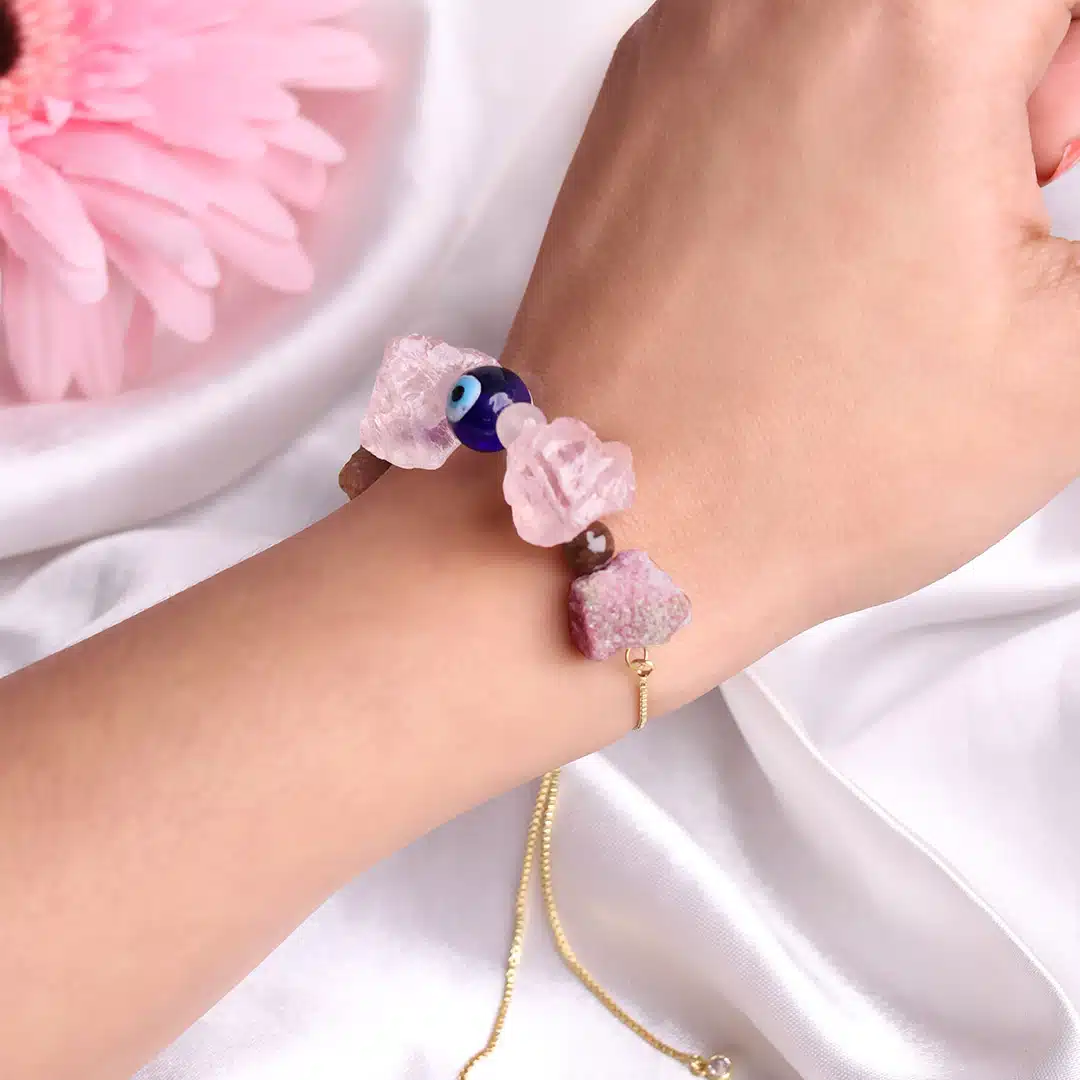 Shubhanjali-Love Bracelet In Raw Stone (2) Shop Love Bracelet In Raw Stone, Evil Eye Protection