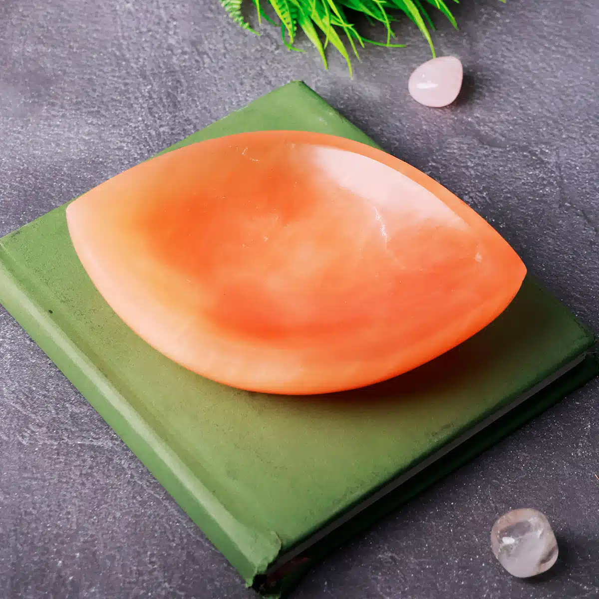 Shubhanjali-Orange Selenite Eye Shape Bowl (3) Shop Orange Selenite Eye Shape Bowl