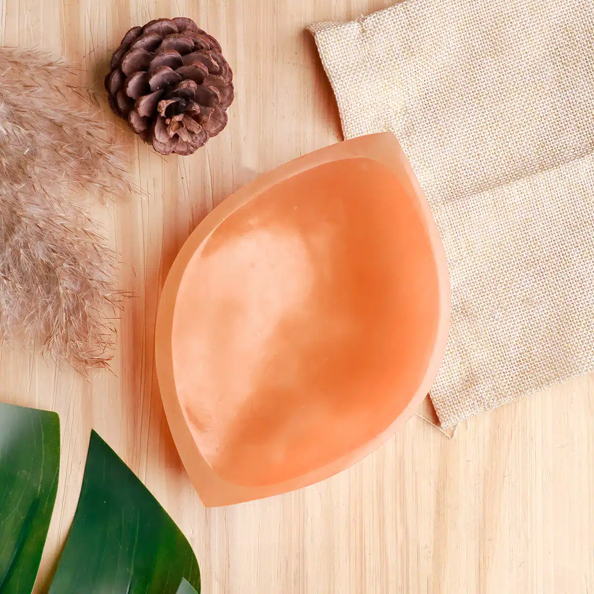 Shubhanjali-Orange Selenite Eye Shape Bowl (4) Shop Orange Selenite Eye Shape Bowl