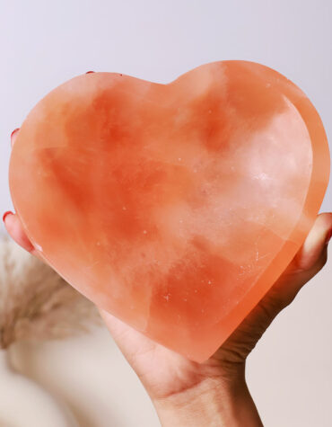 Shop Orange Selenite Heart Shape Bowl