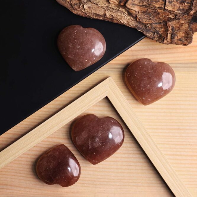 Shop Natural Strawberry Quartz Stone In Heart Shape