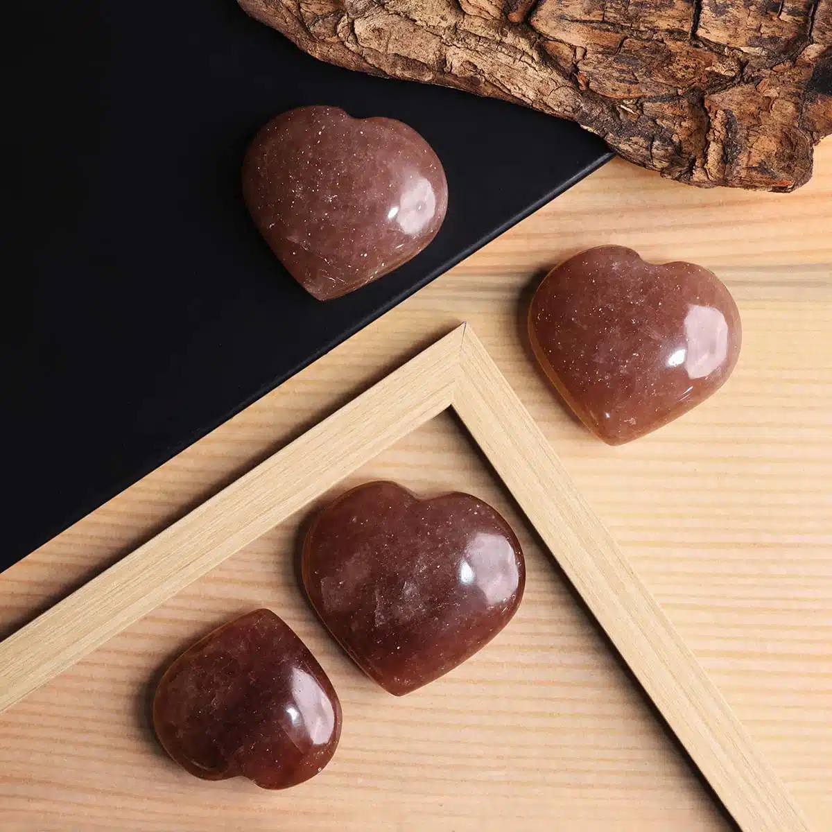 Shubhanjali-Strawberry Quartz Stone In Heart Shape (1) Shop Natural Strawberry Quartz Stone In Heart Shape