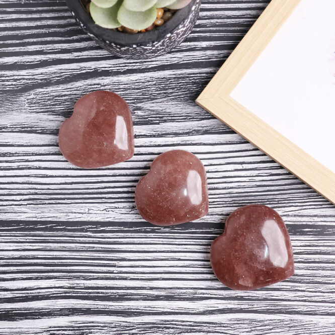 Shop Natural Strawberry Quartz Stone In Heart Shape