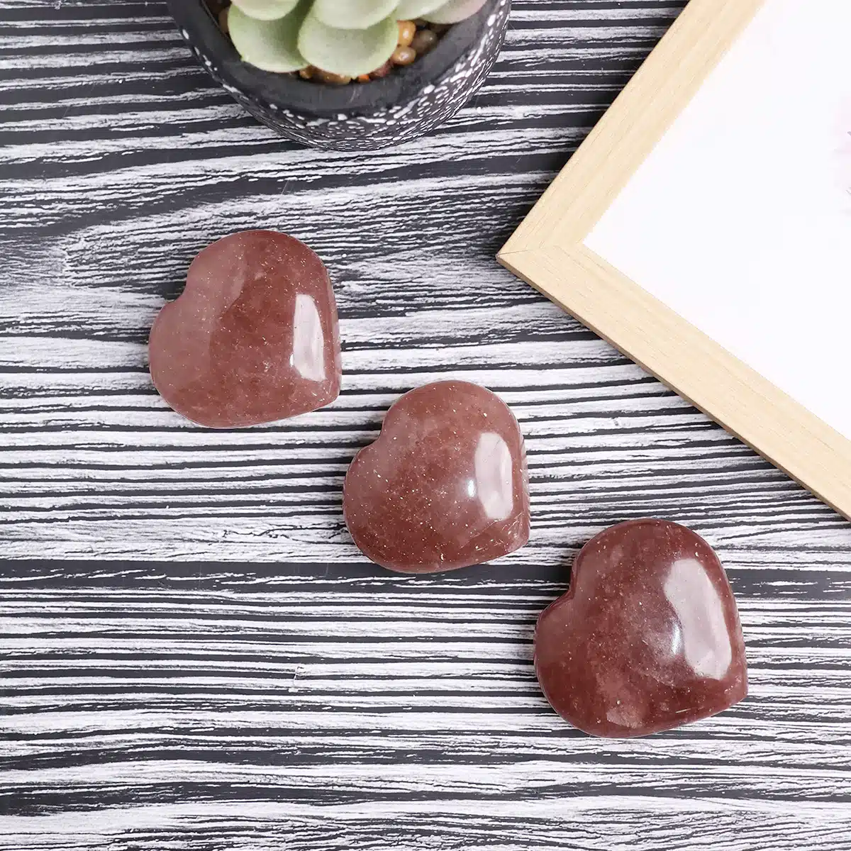 Shubhanjali-Strawberry Quartz Stone In Heart Shape (3) Shop Natural Strawberry Quartz Stone In Heart Shape