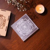 selenite shree yantra plate