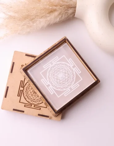 selenite shree yantra plate