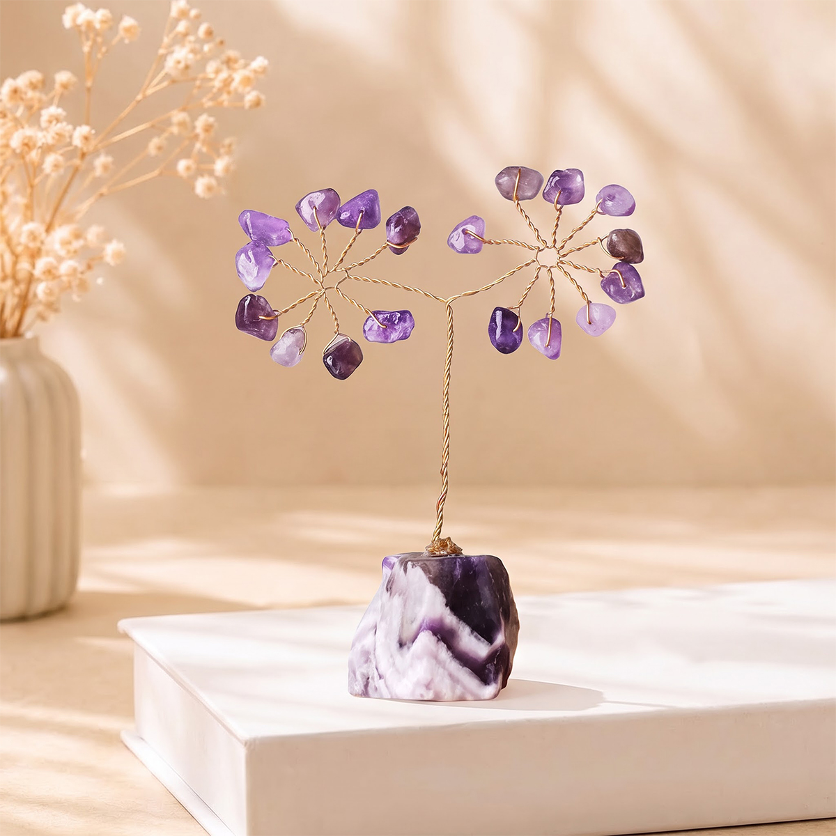 Amethyst Chips Tree In Raw Base-Shubhanjali Store (1) amethyst chips tree in raw base