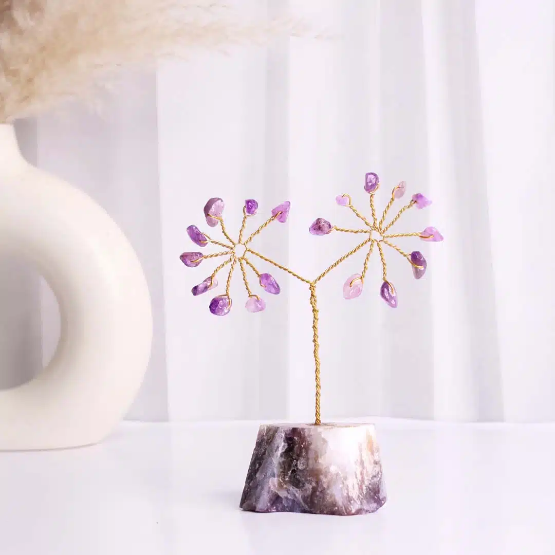 Shubhanjali-Amethyst Chips Tree In Raw Base (2) Shop Natural Amethyst Chips Tree In Raw Base