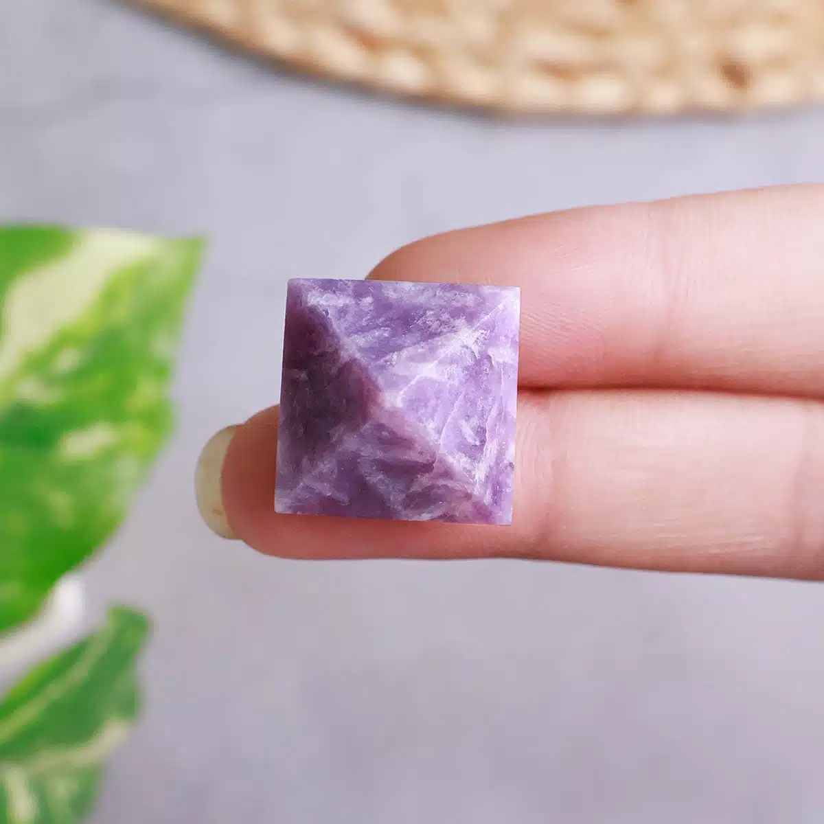 Shubhanjali-Lepidolite Small Pyramid (2) Shop Natural Lepidolite Crystal Small Pyramid Shape