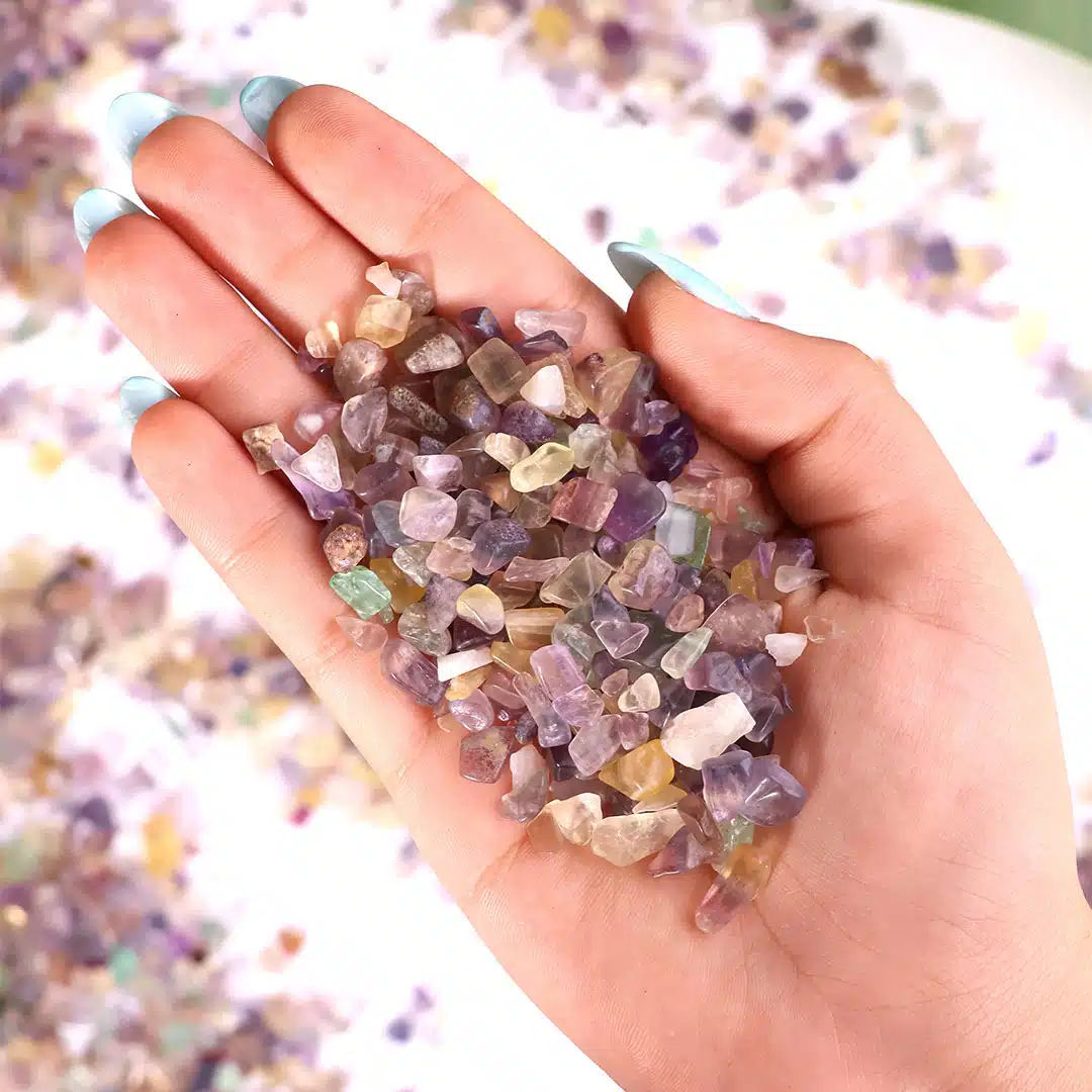 Shubhanjali-Multi Fluorite Chips Stone (1) Shop Natural Multi Fluorite Crystal Chips Stone