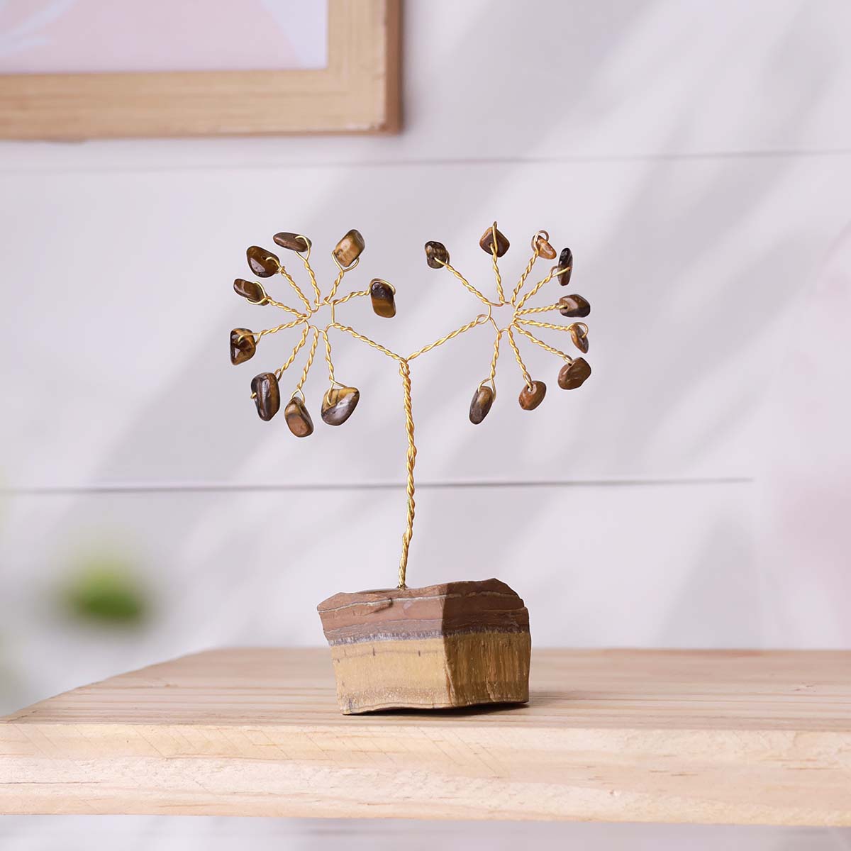 Tiger Eye Chips Tree In Raw Base-Shubhanjali Store (3) tiger eye chips tree in raw base
