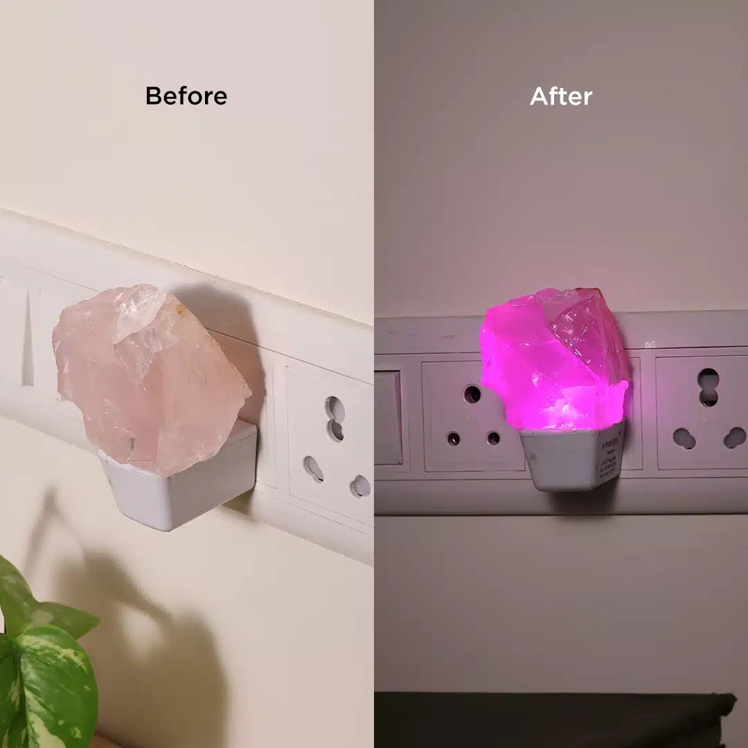 Shop Natural Rose Quartz Raw Lamp With Wall Plug