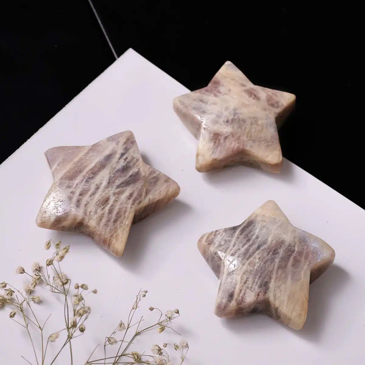 Shubhanjali-Blue Moonstone Carved Star (4) Shop Natural Blue Moonstone Crystal Carved Polished Star, Blue Flash