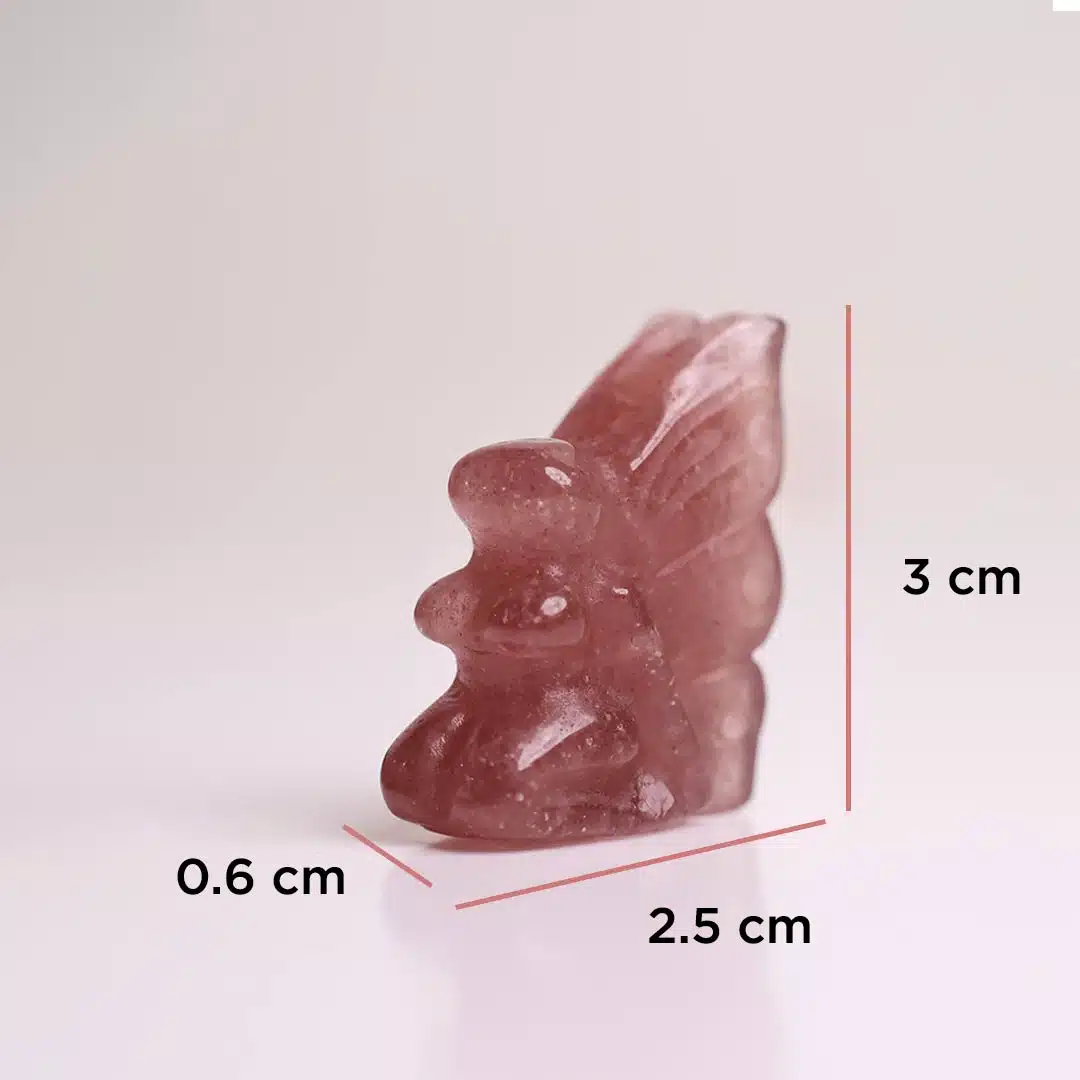 Shubhanjali-Strawberry Quartz Angel Fairy (1) Shop Natural Strawberry Quartz Crystal Angel Fairy