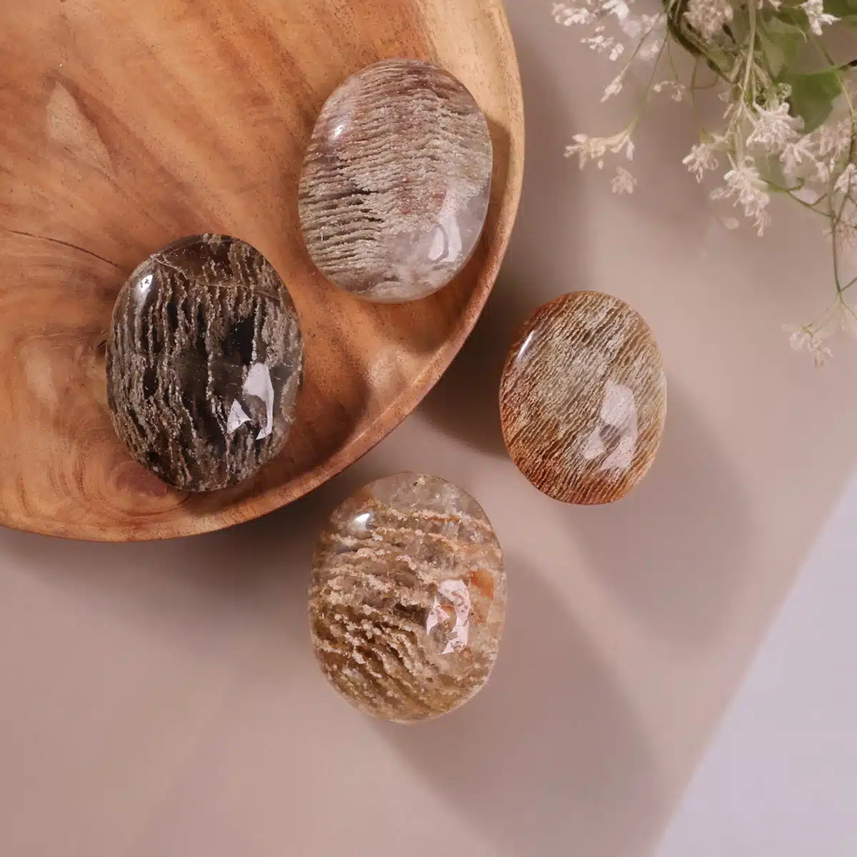 Thousand Layer Quartz Palm Stone (2) Shop Natural Thousand Layer Quartz Palm Stone