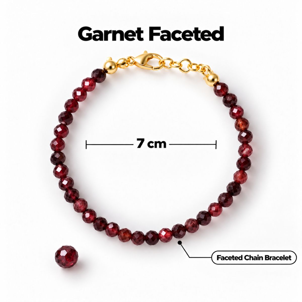 Garnet Faceted Bracelet 4mm garnet faceted bracelet 4mm