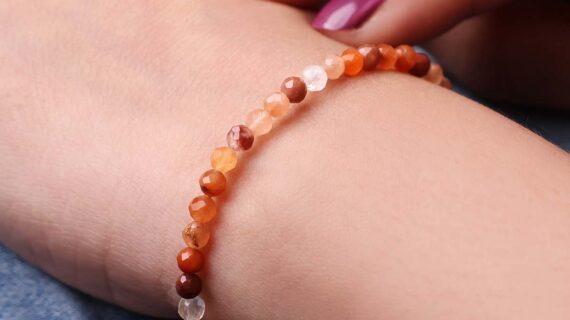 Red Carnelian Bracelet In 4mm Faceted Beads