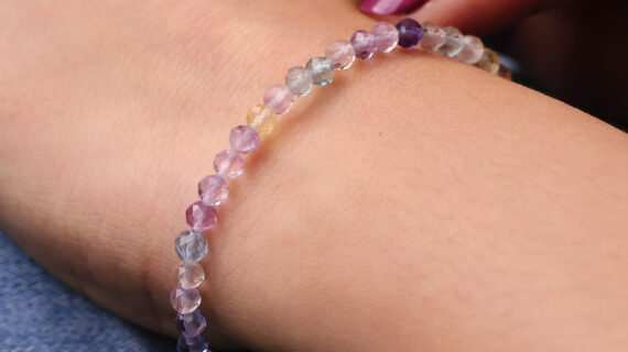 Multi Fluorite Bracelet In 4mm Faceted Beads