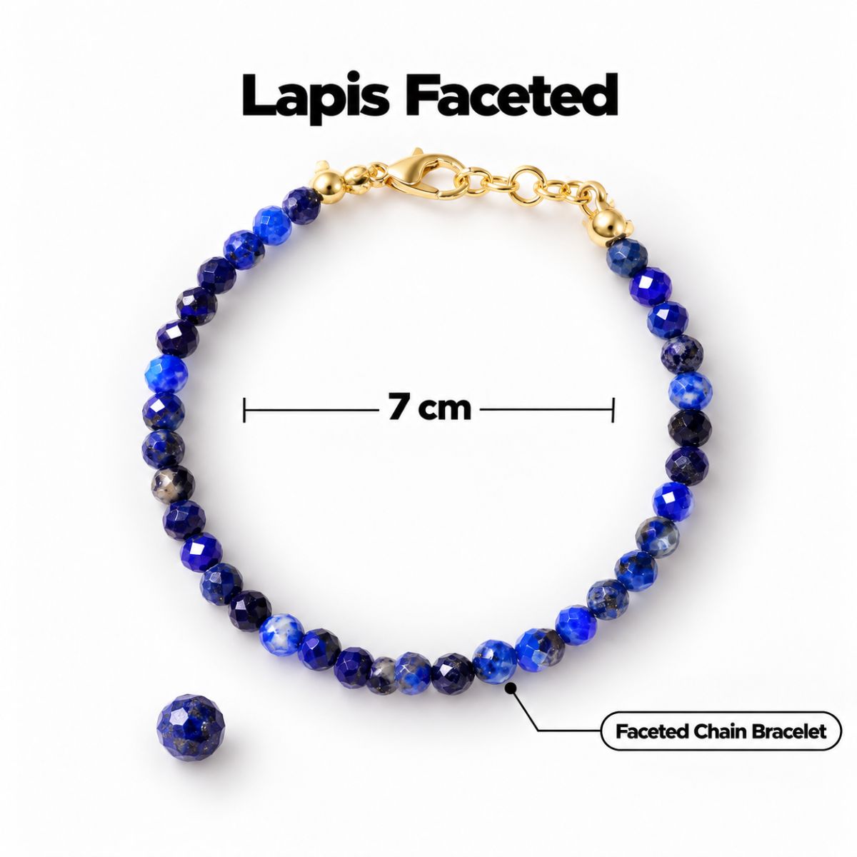Lapis Lazuli Faceted Bracelet 4 mm lapis lazuli faceted bracelet 4 mm