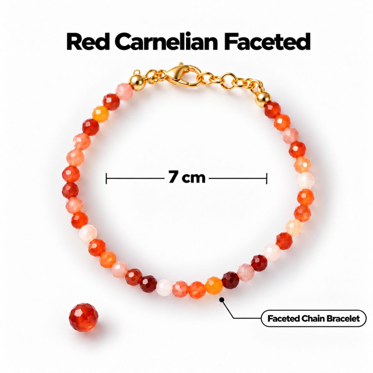 Red Carnelian Faceted Bracelet 4mm red carnelian faceted bracelet 4mm