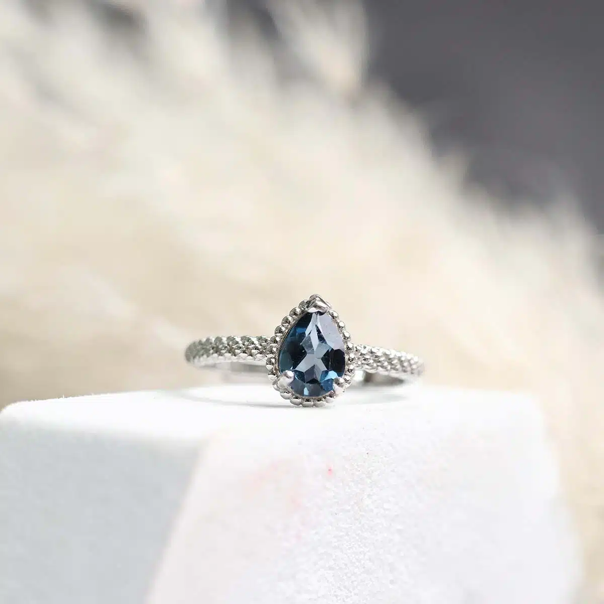 Shubhanjali-London Blue Topaz In Silver Ring (2) Shop Natural London Blue Topaz In Silver Ring