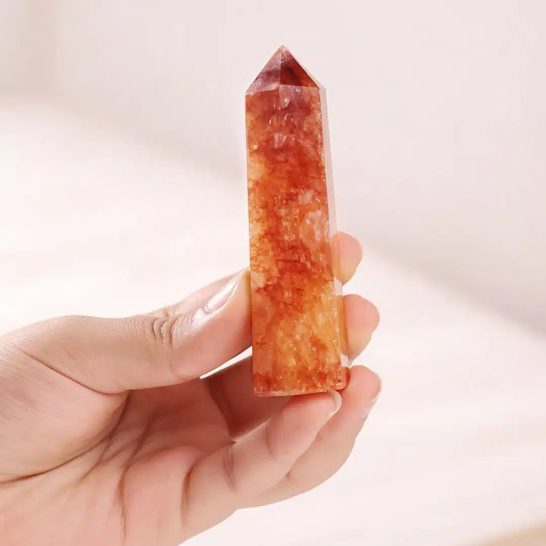 Shubhanjali-Red Fire Quartz Pencil Point (2) Shop Natural Red Fire Quartz Crystal Pencil Point