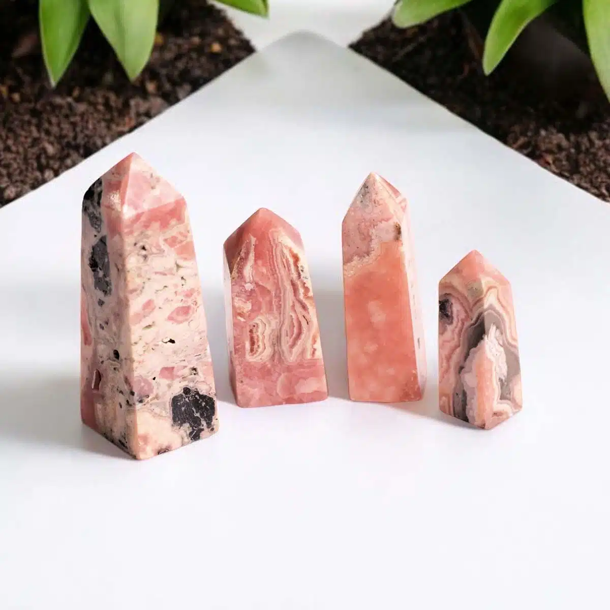 Shubhanjali-Rhodochrosite Tower Point (4) Shop Natural Rhodochrosite Tower Point