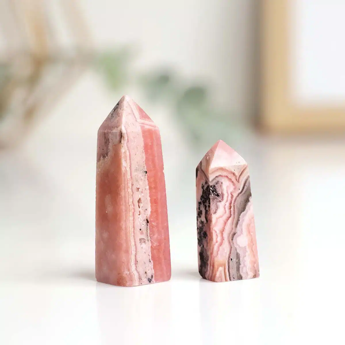 Shubhanjali-Rhodochrosite Tower Point (5) Shop Natural Rhodochrosite Tower Point
