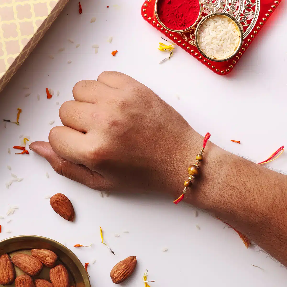 Tiger Eye Beads Rakhi (4)