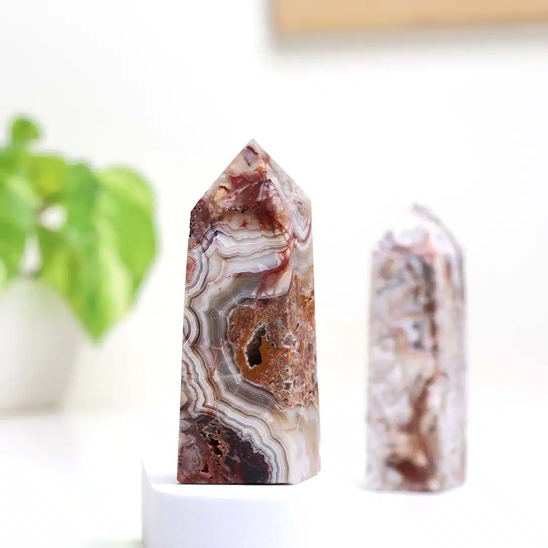 Crazy Lace Agate Tower Point-Shubhanjali (1) Shop Crazy Lace Agate Tower Point