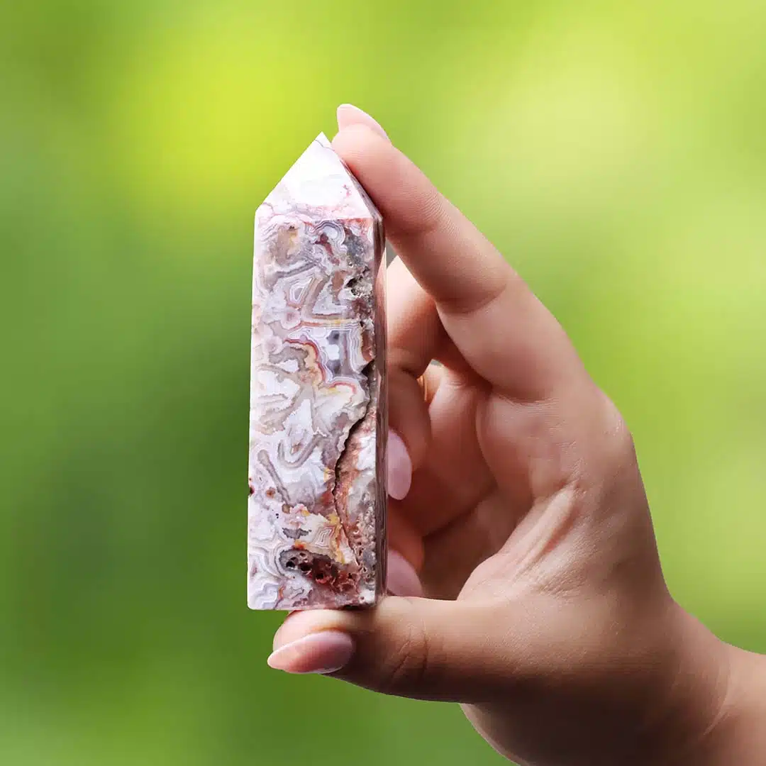 Crazy Lace Agate Tower Point-Shubhanjali (2) Shop Crazy Lace Agate Tower Point