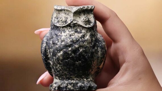Pyrite Carved Owl 3 Inches