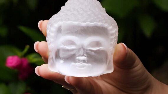 Selenite Buddha Head