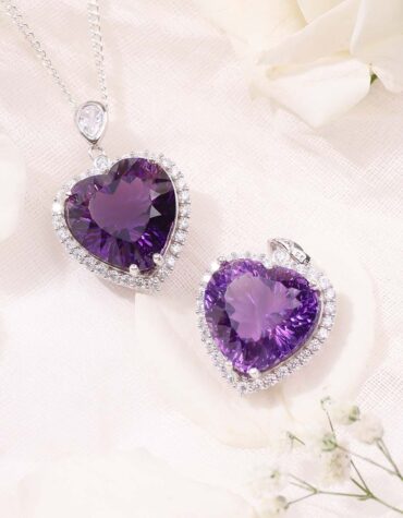 Shop Natural Amethyst Big Heart Pendant In Silver
