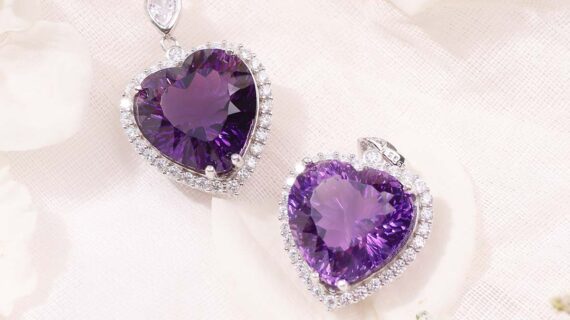 Amethyst Big Heart Pendant In Silver