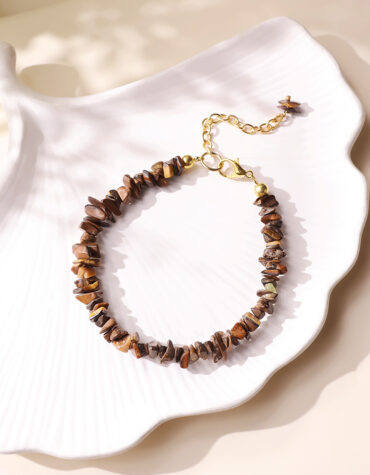 tiger eye chips chain bracelet