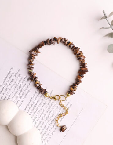 tiger eye chips chain bracelet