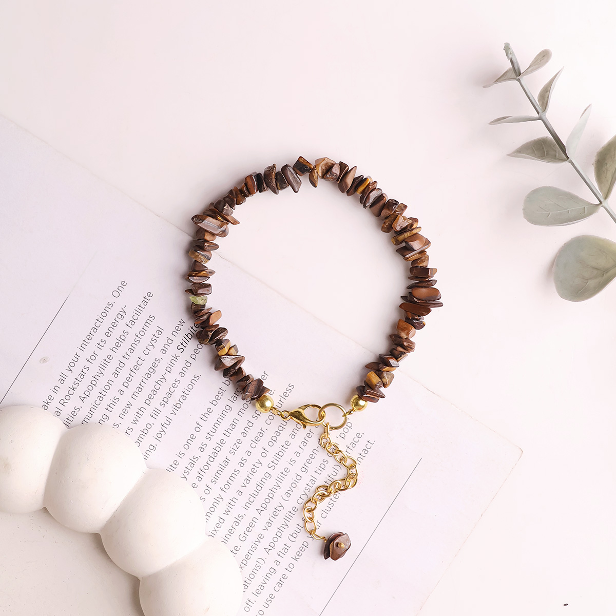Tiger Eye Chips Chain Bracelet
