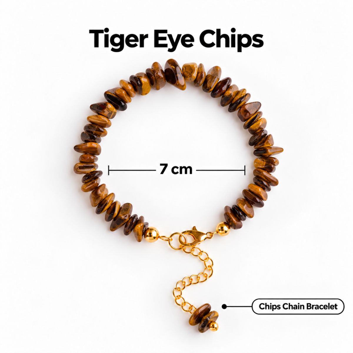 Tiger Eye Chips Chain Bracelet tiger eye chips chain bracelet