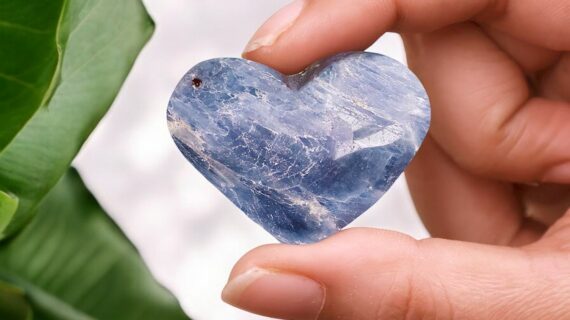Blue Kyanite In Heart Shape Carved