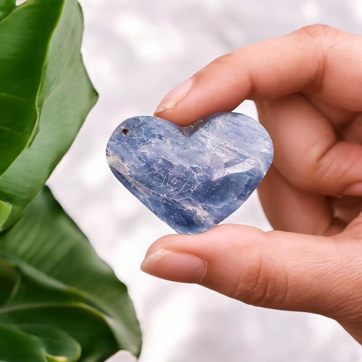 Blue Kyanite In Heart Shape Carved-Shubhanjali (6) Shop Blue Kyanite Crystal In Heart Shape Carved