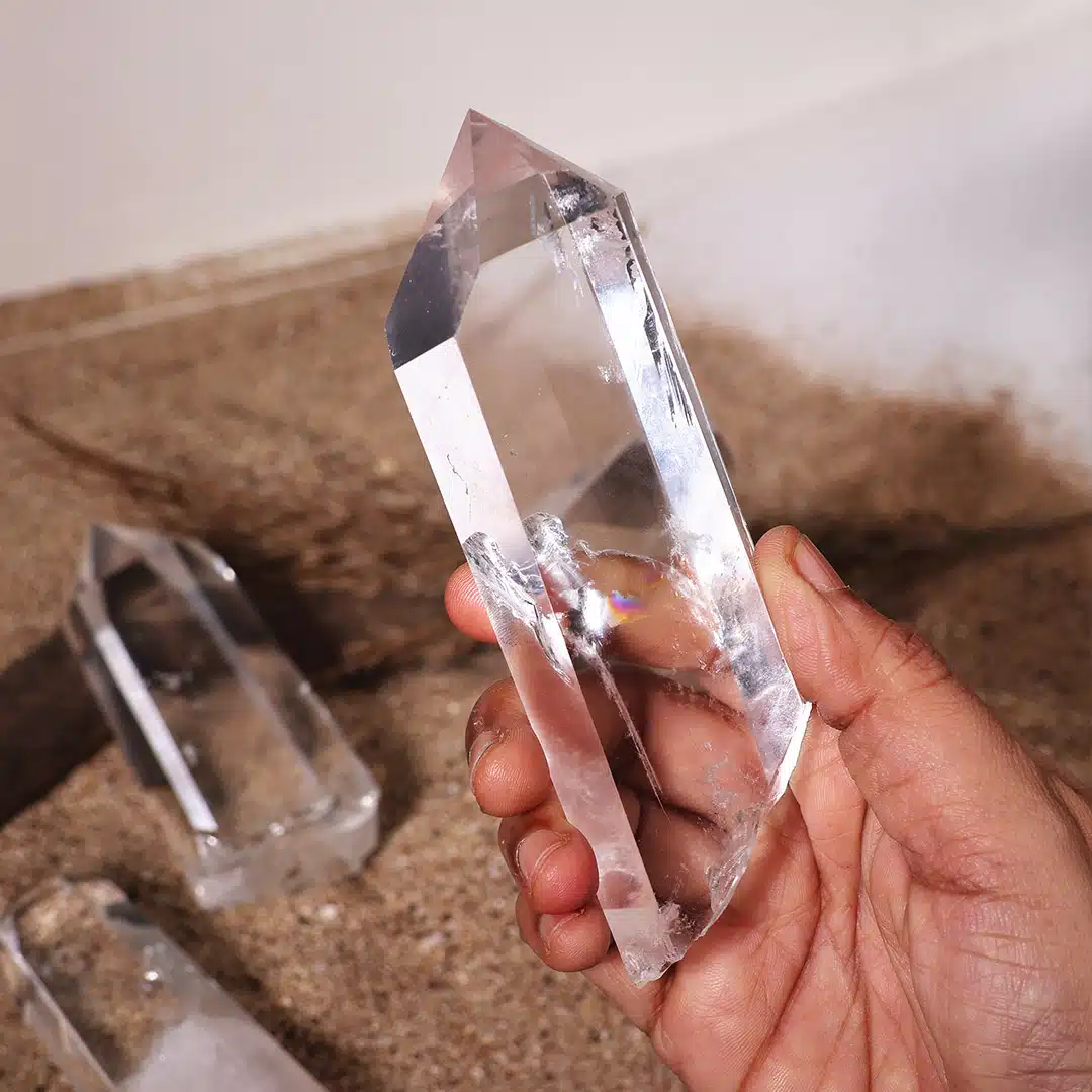 Clear Quartz Raw Pencil-Shubhanjali (2) Shop Clear Quartz Crystal Raw Pencil