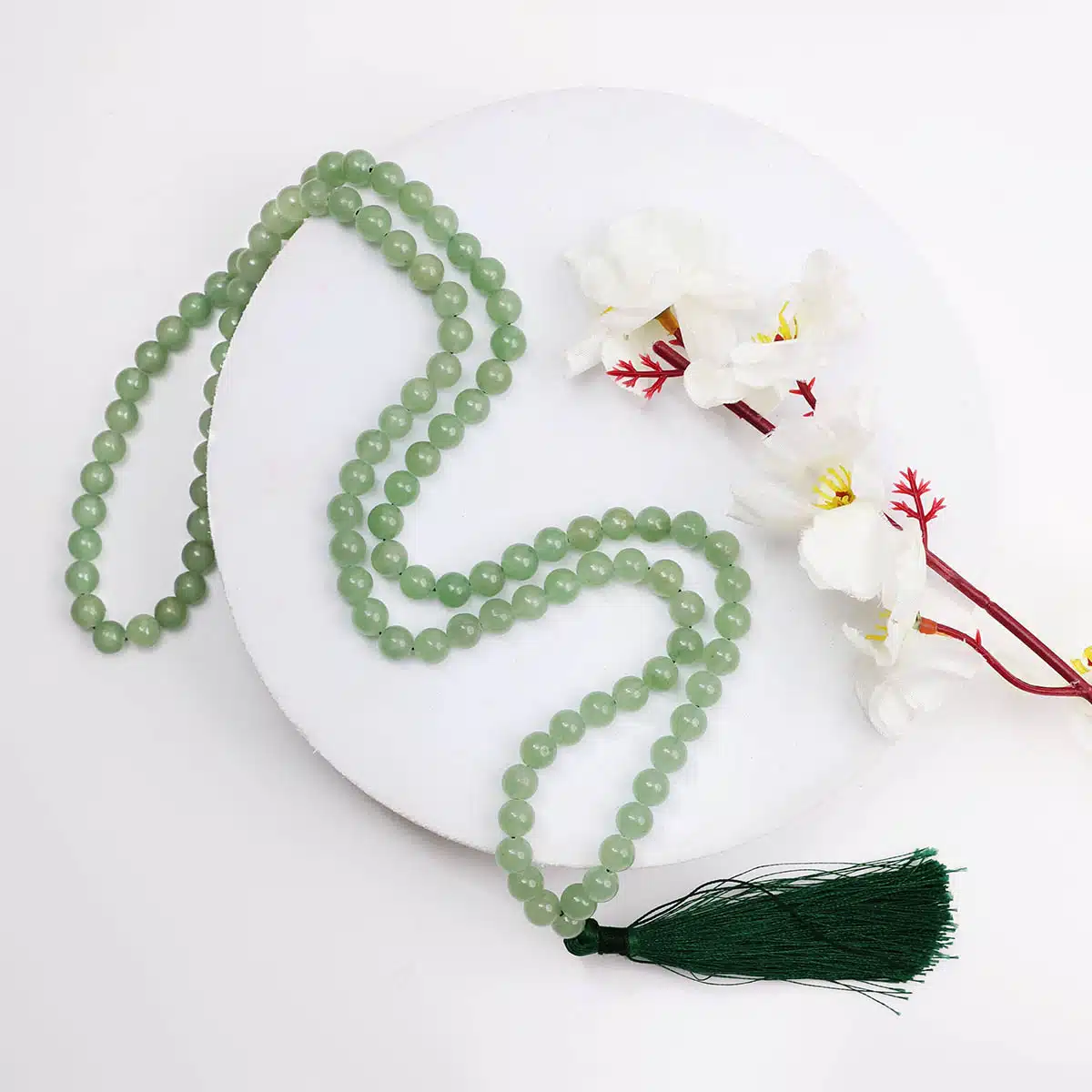 Green Aventurine Jaap Mala-Shubhanjali (2) Shop Crystal Green Aventurine Jaap Mala
