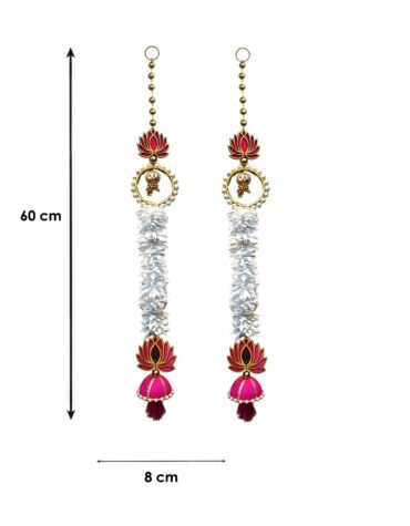 Jhumki Lotus Hanging Pair Handmade White Lotus Flower