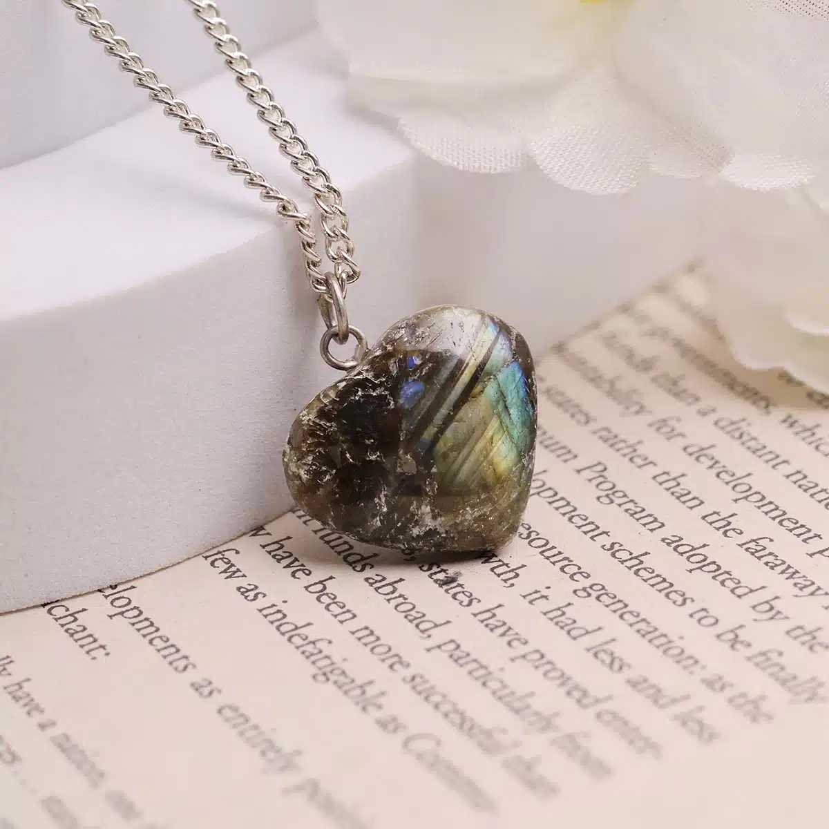 Labradorite Mini Heart Pendant-Shubhanjali (1) Shop Labradorite Crystal Mini Heart Pendant