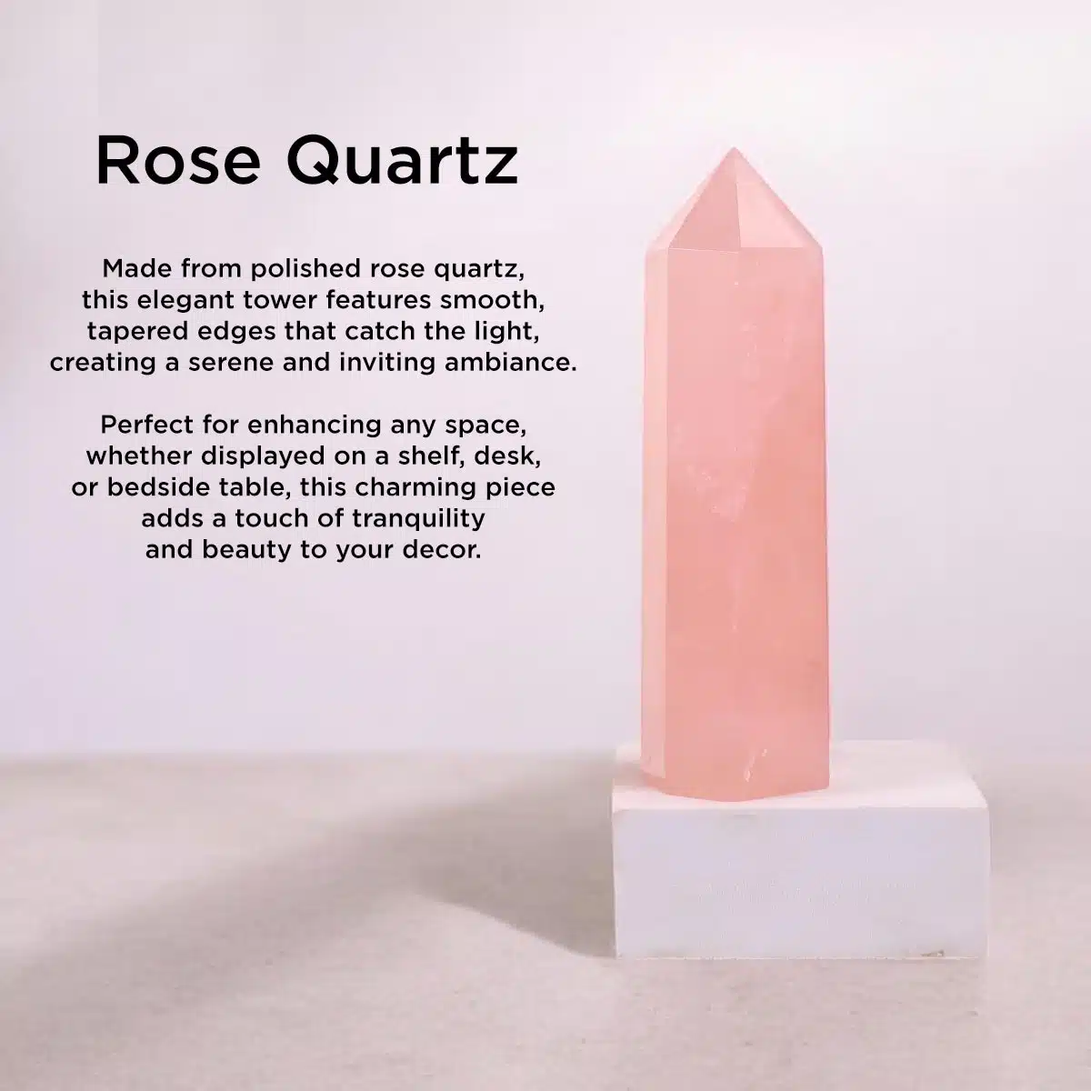 Rose Quartz Pencil Point Big (HQ)-Shubhanjali (2) Shop Natural Rose Quartz Crystal ( HQ )Pencil Point Big
