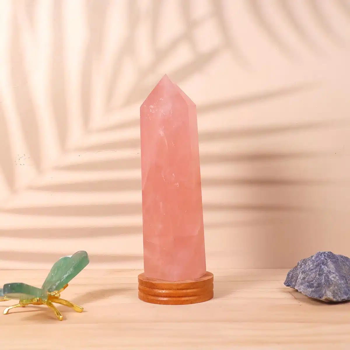 Rose Quartz Pencil Point Big (HQ)-Shubhanjali (3) Shop Natural Rose Quartz Crystal ( HQ )Pencil Point Big