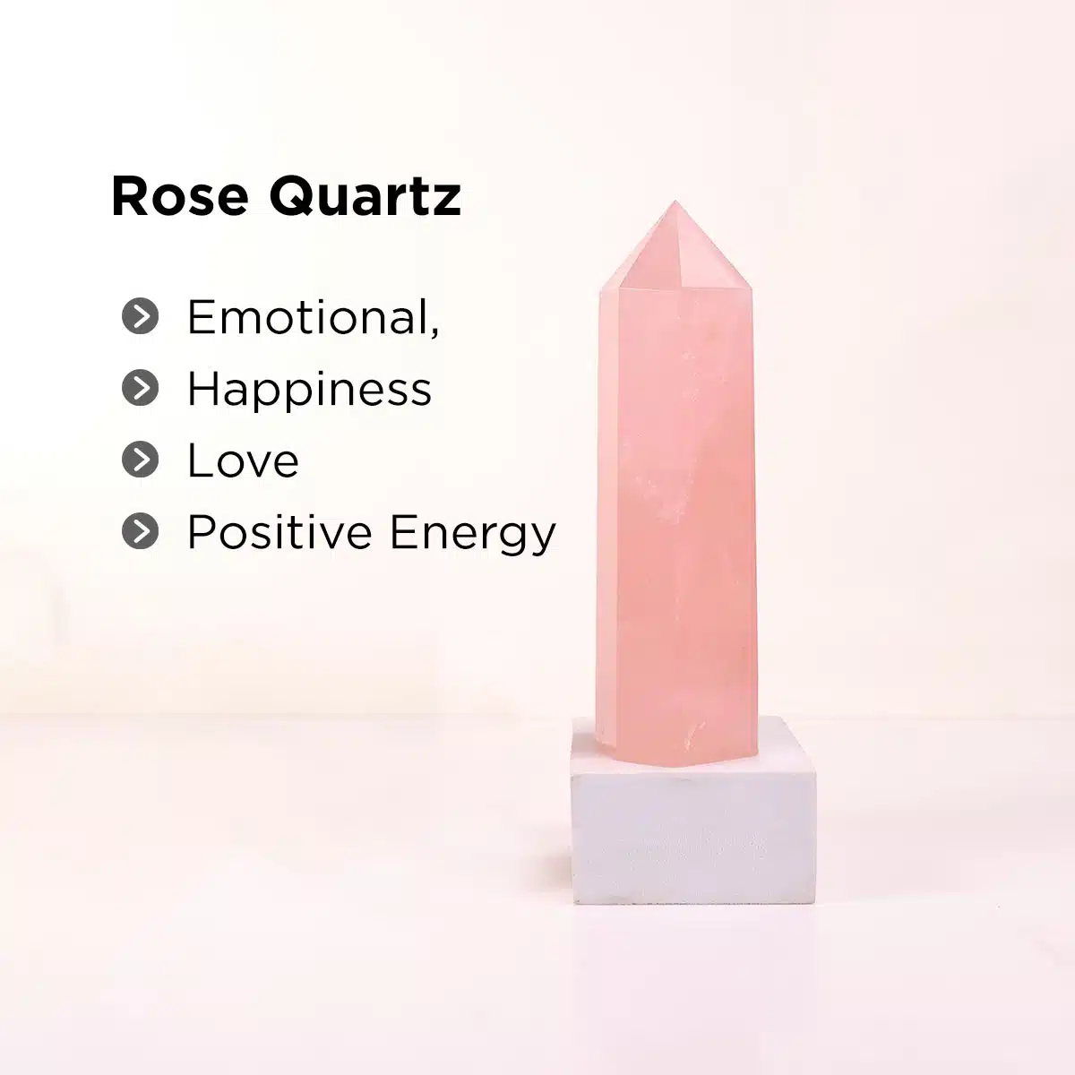 Rose Quartz Pencil Point Big (HQ)-Shubhanjali (6) Shop Natural Rose Quartz Crystal ( HQ )Pencil Point Big
