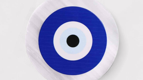 Evil Eye Selenite Round Plate