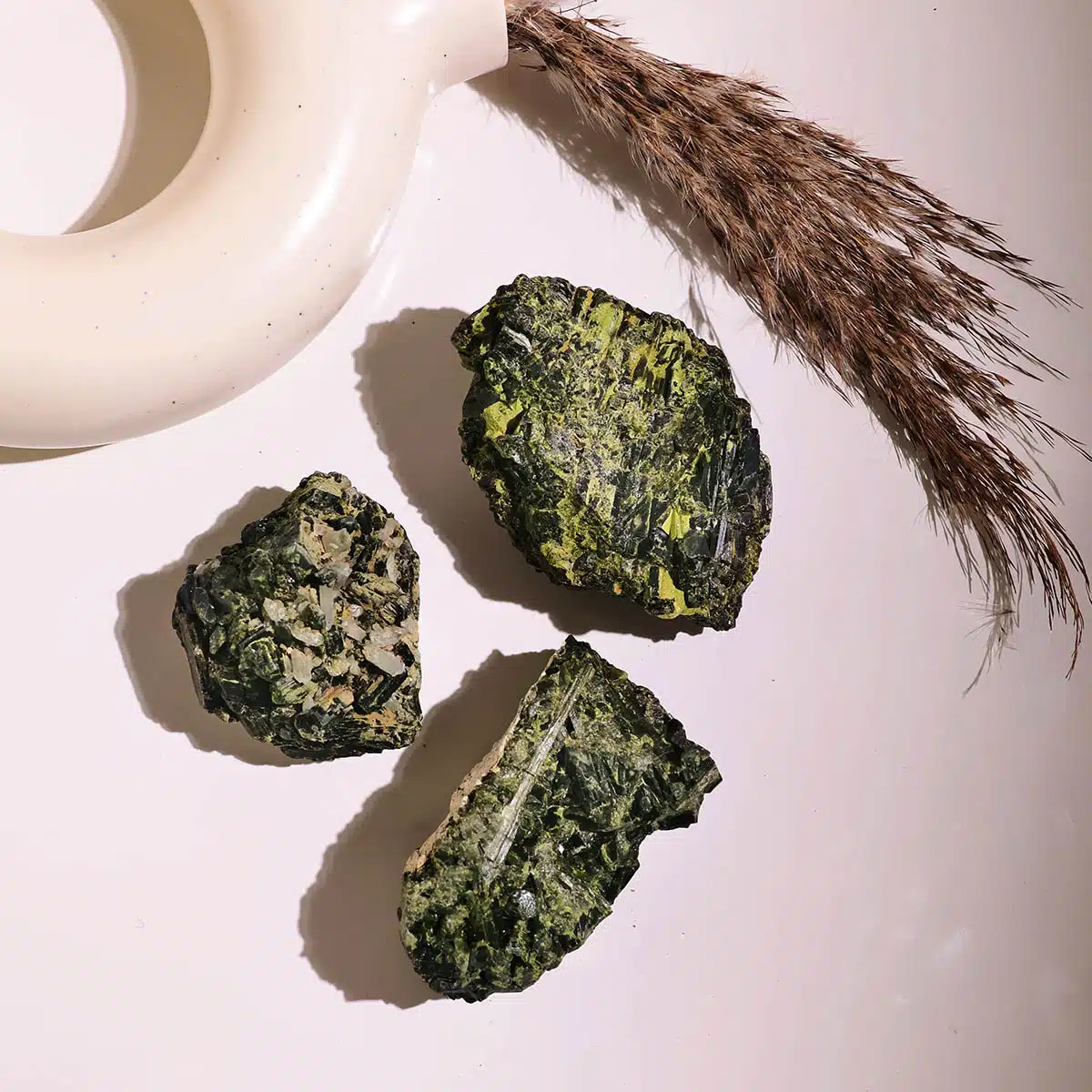 Green Tourmaline Cluster-Shubhanjali (6) Shop Crystal Green Tourmaline Stone Cluster